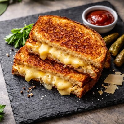 Grill gouda and swiss chees sandwich