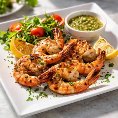 Grill wild shrimp