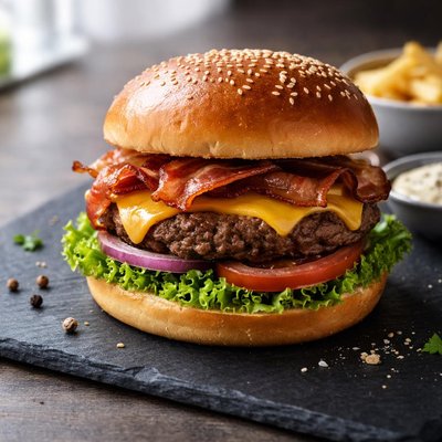 Grilld bacon cheese burger