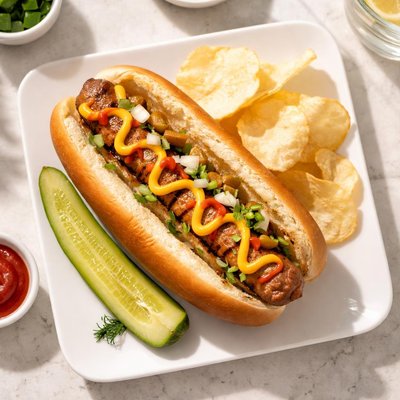 Grilled all beef uncured hot dog