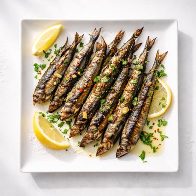 Grilled anchovies