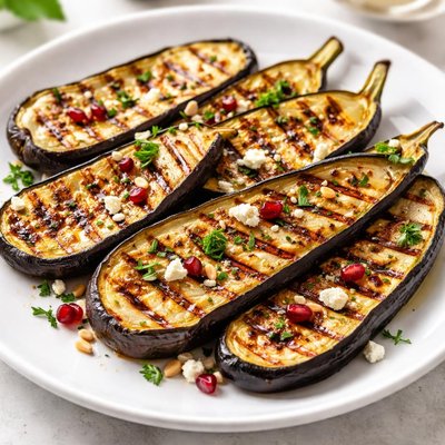 Grilled aubergine
