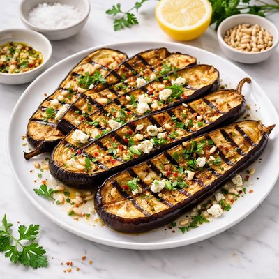 Grilled aubergines