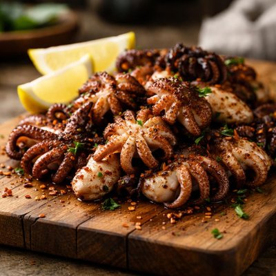 Grilled baby octopus