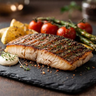 Grilled barramundi fillet