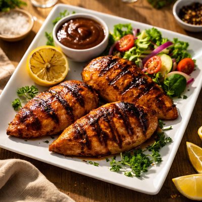 Grilled bbq chicken breast