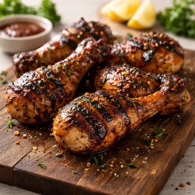 Grilled bbq chicken leg