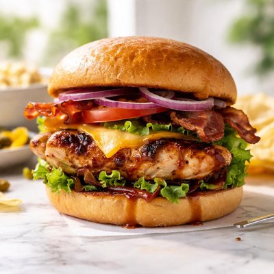 Grilled bbq chicken sandwich