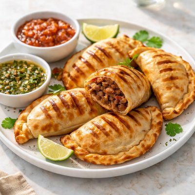 Grilled beef empanada