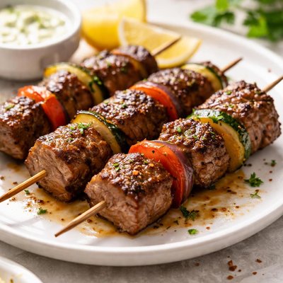 Grilled beef skewer
