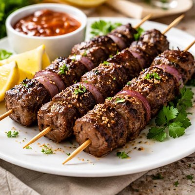 Grilled beef skewers