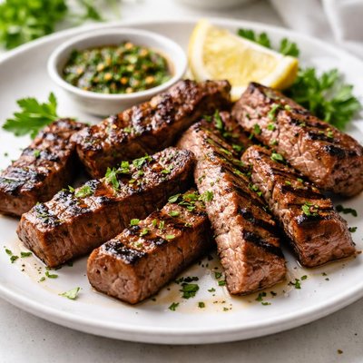 Grilled beef strips