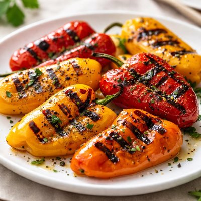 Grilled bell peppers
