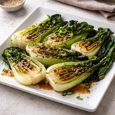 Grilled bok choy