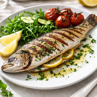 Grilled branzino