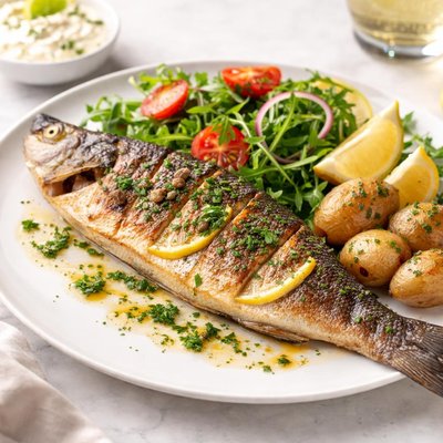 Grilled bronzino