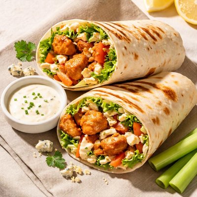 Grilled buffalo chicken wrap