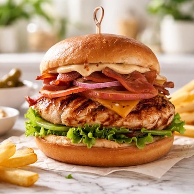 Grilled cajun chicken burger