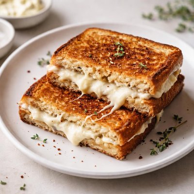 Grilled cheese with goat cheese and mozzarella