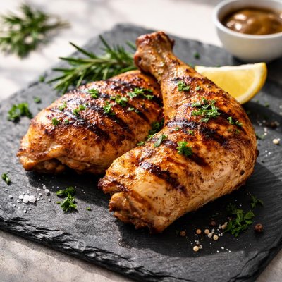 Grilled chicken a leg and thigh