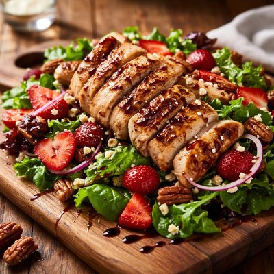 Grilled chicken and strawberry salad longhorn