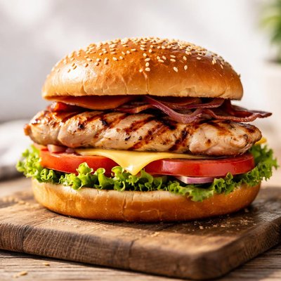 Grilled chicken breast burger