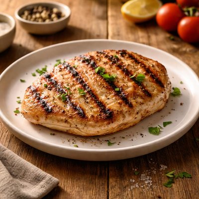 Grilled chicken breast patty