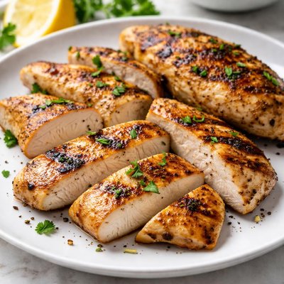 Grilled chicken breast pieces