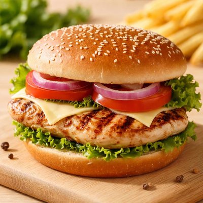 Grilled chicken burger mc donald