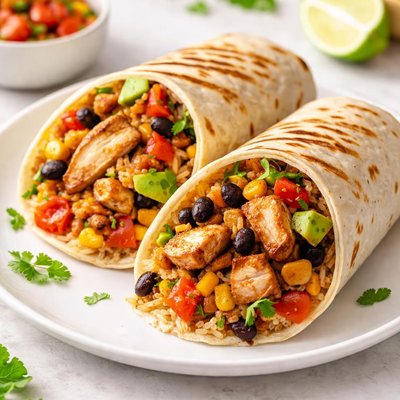 Grilled chicken burrito