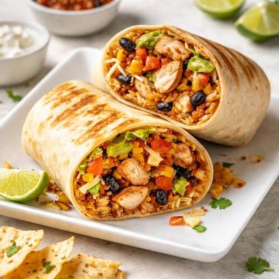 Grilled chicken burrito macho taco