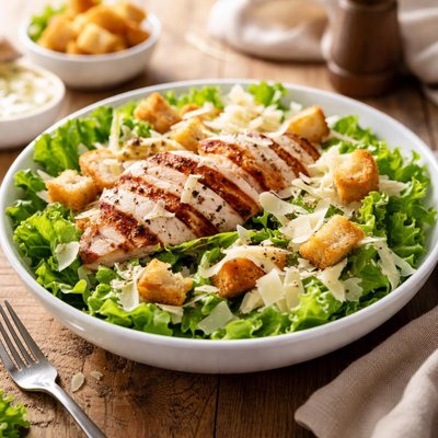 Grilled chicken caeser salad