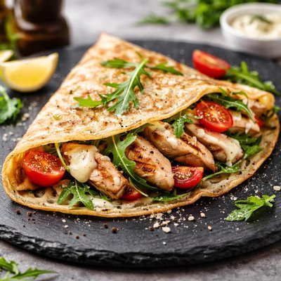 Grilled chicken crepe