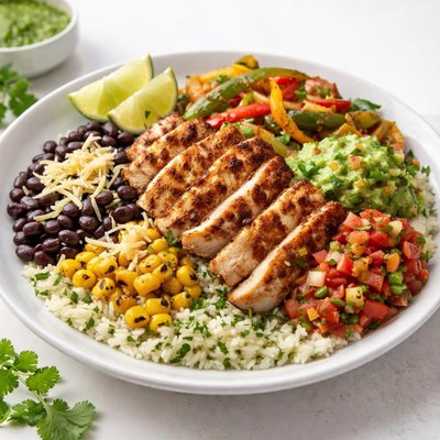 Grilled chicken fajita bowl from cafe rio
