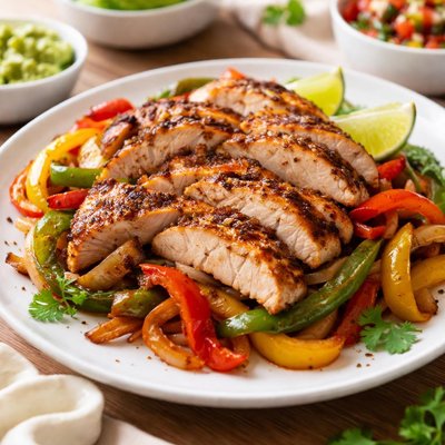 Grilled chicken fajitas