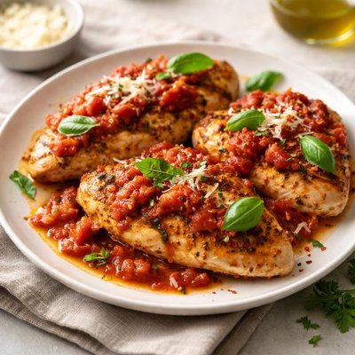 Grilled chicken in napolitana sauce