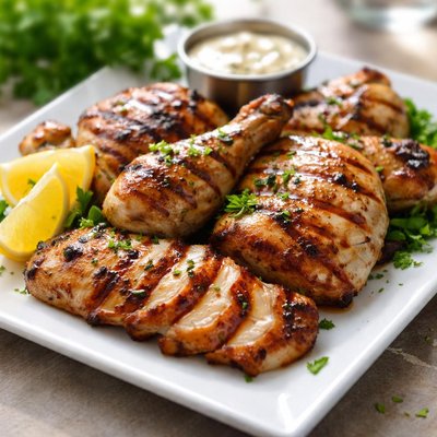 Grilled chicken poeces