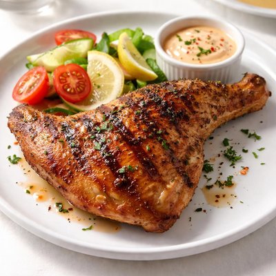 Grilled chicken quarter leg