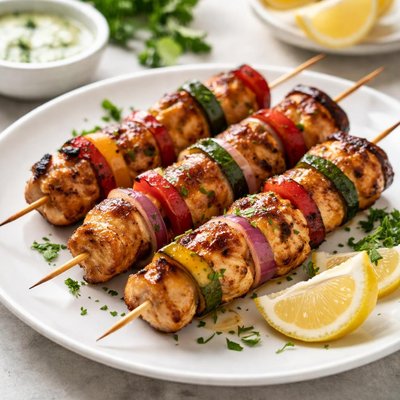 Grilled chicken skewer