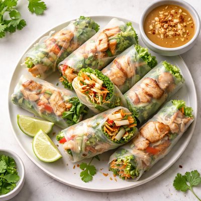 Grilled chicken spring roll