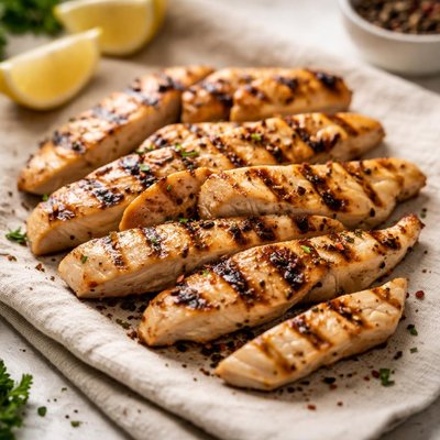 Grilled chicken stripes