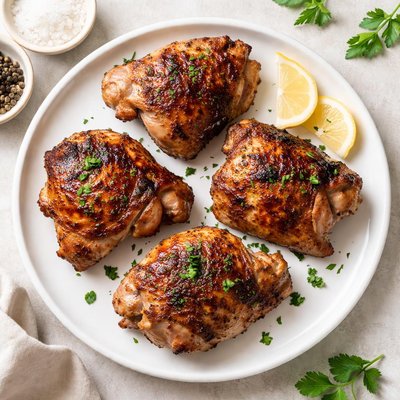 Grilled chicken thigh bone in