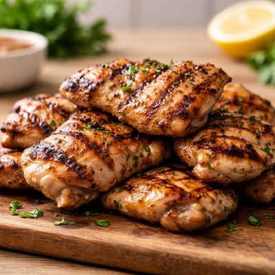 Grilled chicken thigh boneless and skinless