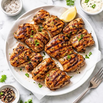 Grilled chicken thigh boneless skinless