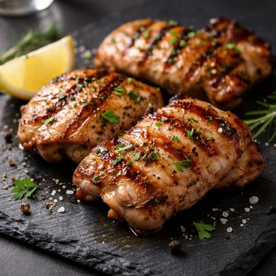 Grilled chicken thigh filet