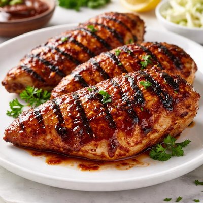 Grilled chicken with barbecue sauce