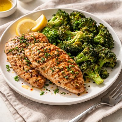 Grilled chicken with broccoli