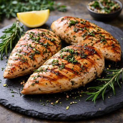 Grilled chicken with herbs