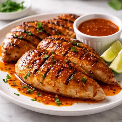 Grilled chicken with hot sauce