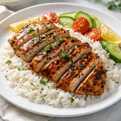 Grilled chicken with rice
